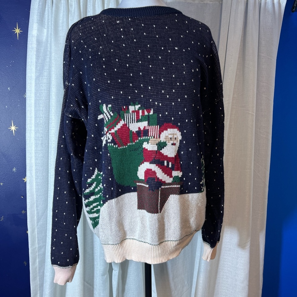 Vintage America Navy Santa Sweater
